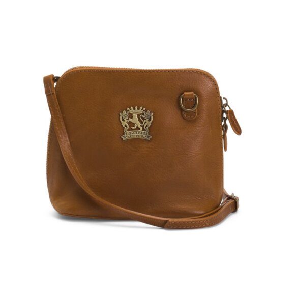 PRATESI Brown Made In Italy Leather Melina Dome Crossbody Bag - Picture 1 of 2